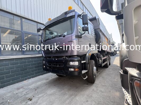 SINOTRUK HOWO TX Model 371HP LHD Tipper Dump Truck 6X4 Dengan Lampu Peringatan Tipe U Warna Abu-abu