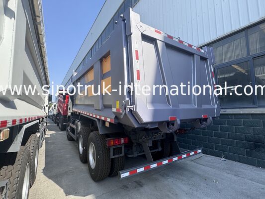 SINOTRUK HOWO TX Model 371HP LHD Tipper Dump Truck 6X4 Dengan Lampu Peringatan Tipe U Warna Abu-abu