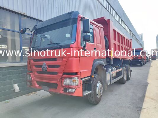 Heavy Duty Red 6*4 Tipper Truck 20 Meter Kubik 371HP Mesin, 40-50 Ton Muatan untuk Pengangkutan Tambang