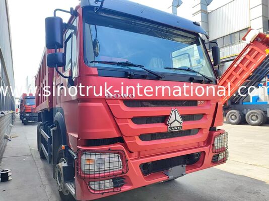 Heavy Duty Red 6*4 Tipper Truck 20 Meter Kubik 371HP Mesin, 40-50 Ton Muatan untuk Pengangkutan Tambang