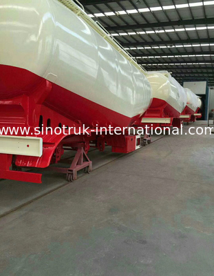 Trailer Semi Truk Baja Karbon / Bahan Bubuk Trailer Semi Rata
