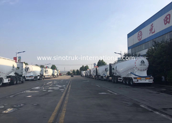 Carbon Steel Semi Trailer Truck Untuk Pengangkutan Material Bubuk