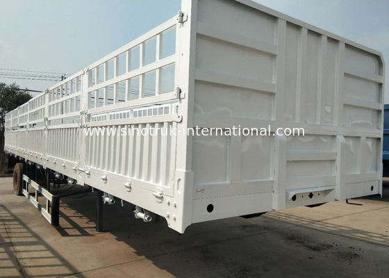 Truk Semi Trailer Dropside Berkecepatan Tinggi Untuk Industri Logistik 3 As