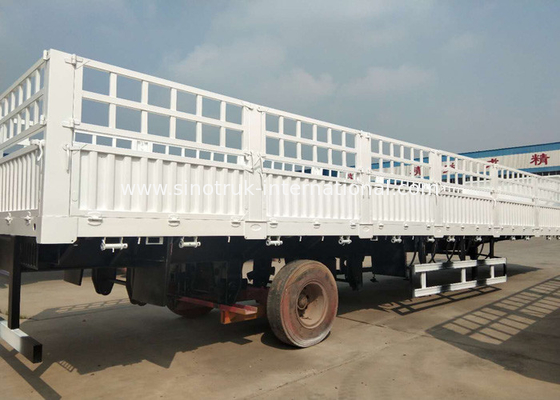 Truk Semi Trailer Dropside Berkecepatan Tinggi Untuk Industri Logistik 3 As