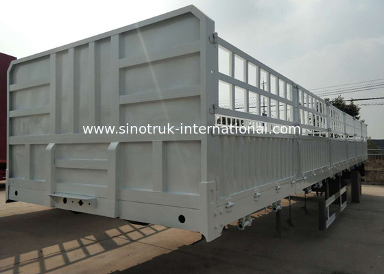 Truk Semi Trailer Dropside Berkecepatan Tinggi Untuk Industri Logistik 3 As