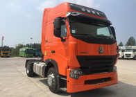 Truk Traktor Howo Yang Dapat Diandalkan Warna Oranye Dan Truk Konsumsi Bahan Bakar Rendah