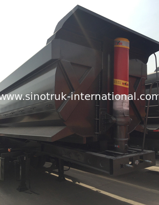 Hidrolik Alat Berat Flatbed Semi Trailer Kotak Penyimpanan Untuk Industri Pertambangan