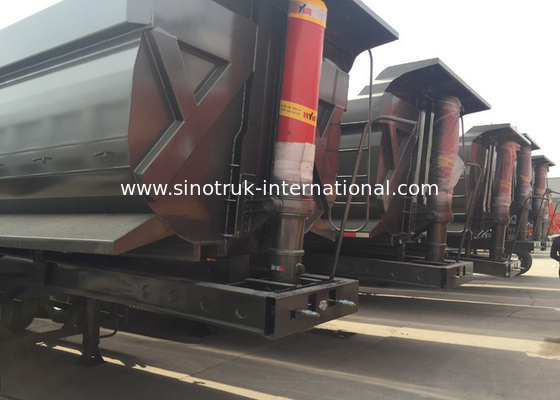 Hidrolik Alat Berat Flatbed Semi Trailer Kotak Penyimpanan Untuk Industri Pertambangan