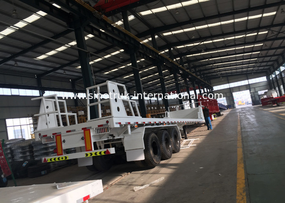 Mn Steel 3 As Kontainer Semi Truk Trailer Rata Mengangkut Barang Berat