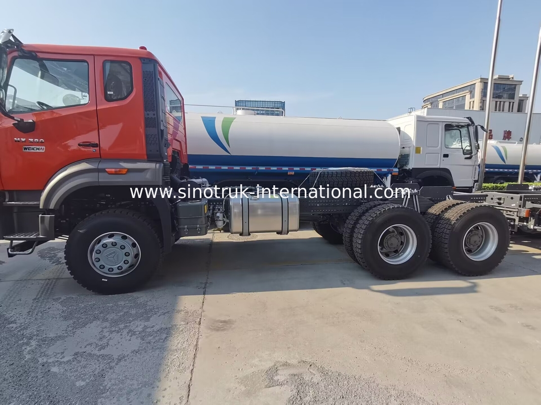 Sinotruk New Howo Tipper Dump Truck Chassis Weichai Mesin 6 × 4 LHD Warna Oranye