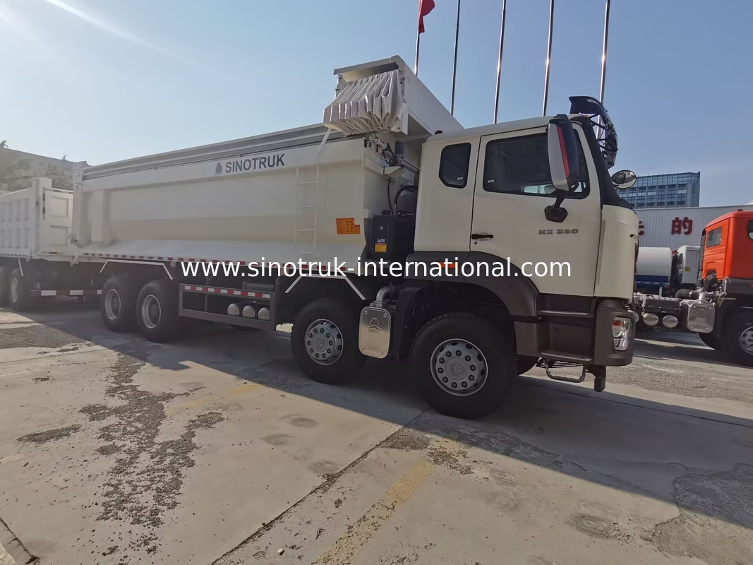 Sinotruk HOHAN Baru HOWO 8X4 Dump Truck 380hp 12 Roda Putih H77L ZZ3317V386JB1R Tipe U