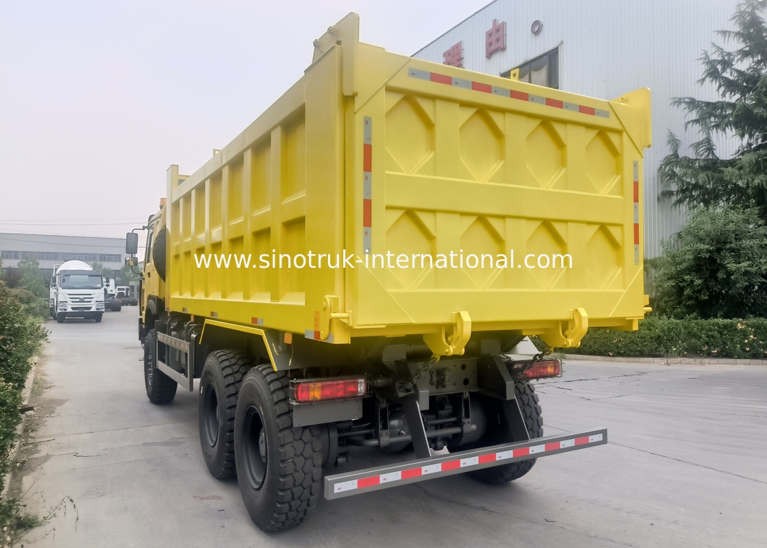 Sinotruk Howo Tipper Dump Truck 6 × 6 All Wheel Drive Dengan 14.00R20 Ban Tunggal 380Hp
