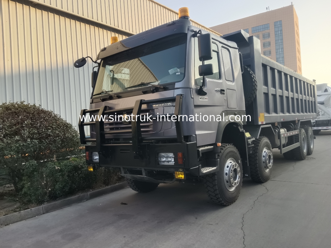 Truk Tipper Sinotruk Hohan 400hp 10 Roda Lhd 40 Ton 20-30cbm ZZ3317N356JB1 abu-abu