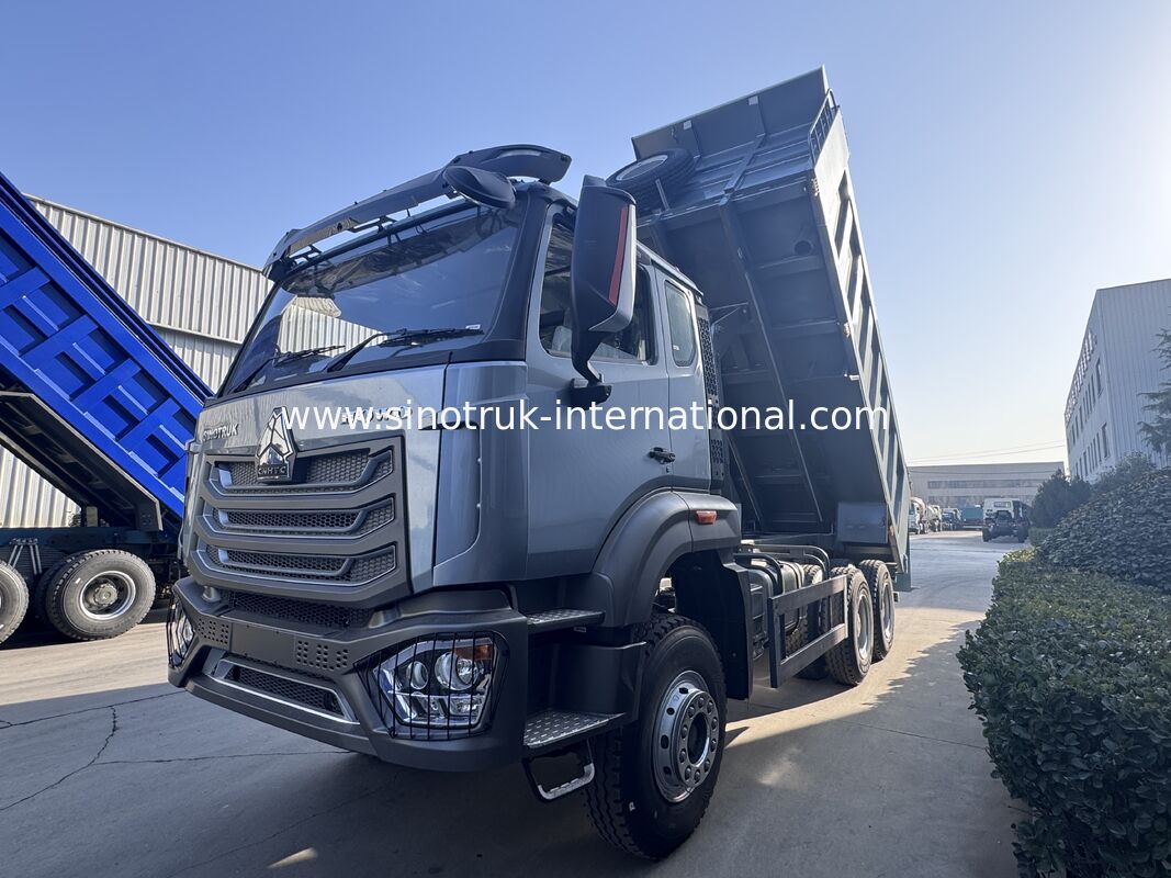 SINOTRUK HOHAN New Howo Tipper Dump Truck Lifting Tengah 6 × 4 RHD Kargo Box 19-20CBM Warna yang disesuaikan dengan pelanggan Diamond Silver 400HP