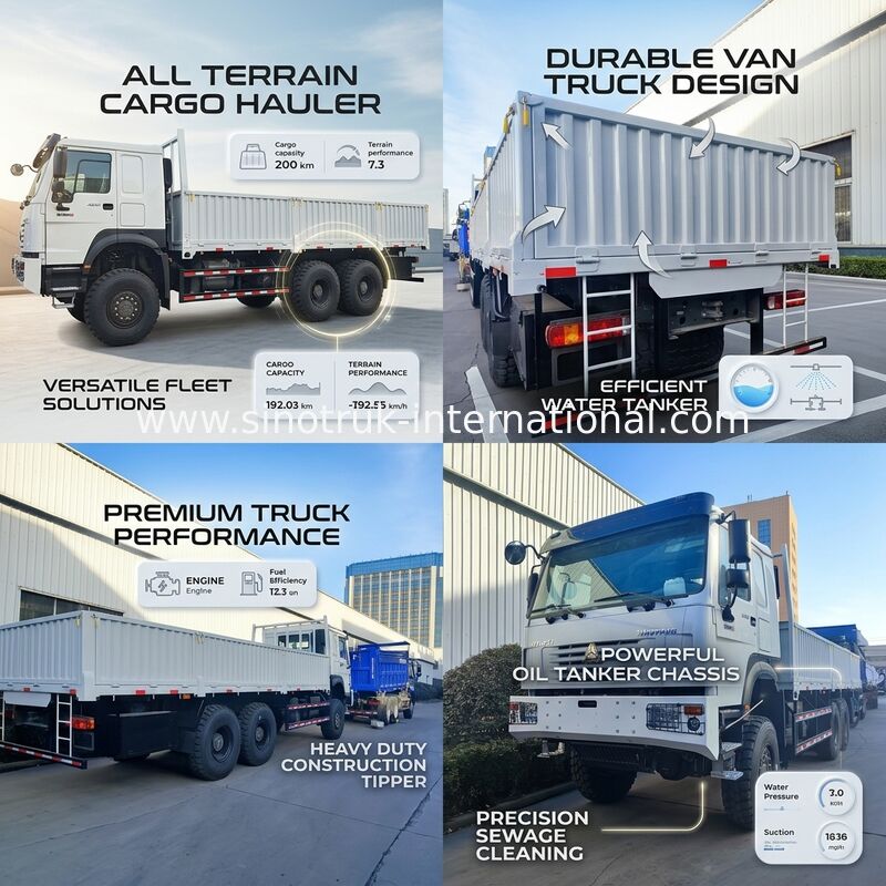 Bebaskan kekuatan dan fleksibilitas semua Menaklukkan Putih HOWO 6x6 400HP Off - Road Cargo Truck