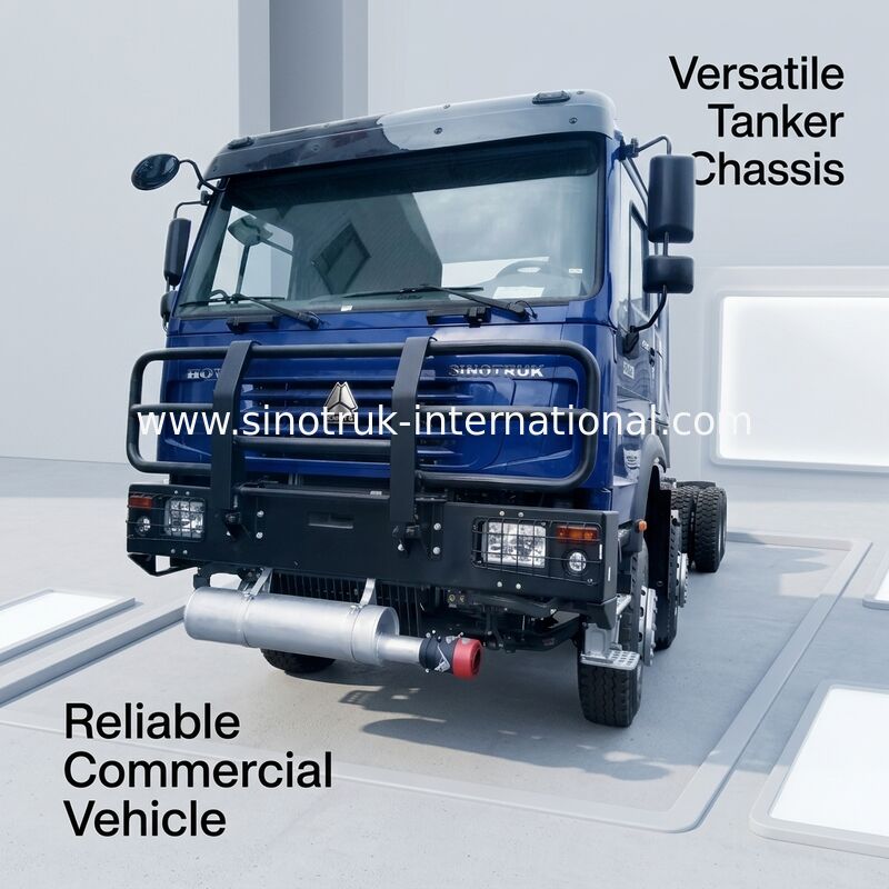 SINOTRUK HOWO Tank Oil Truck Chassis 400HP 8X4 LHD 50 Ton 40CBM