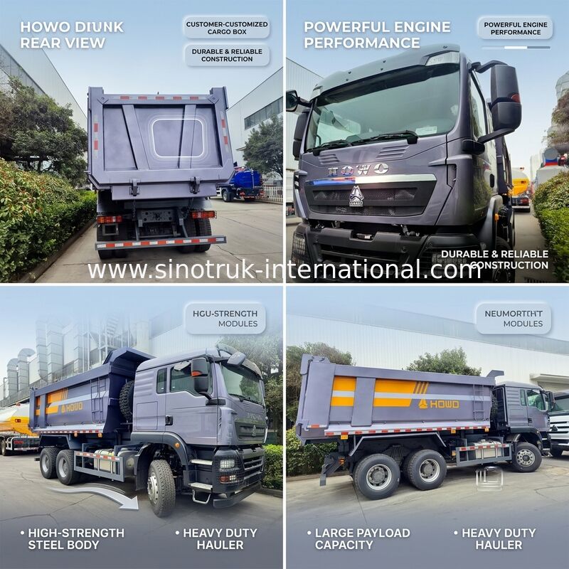 SINOTRUK Heavy Duty Hauler TX Tipper Dump Truck dengan Mesin 380HP, Kapasitas Beban 30-40 Ton dan Tipe Angkat Tengah