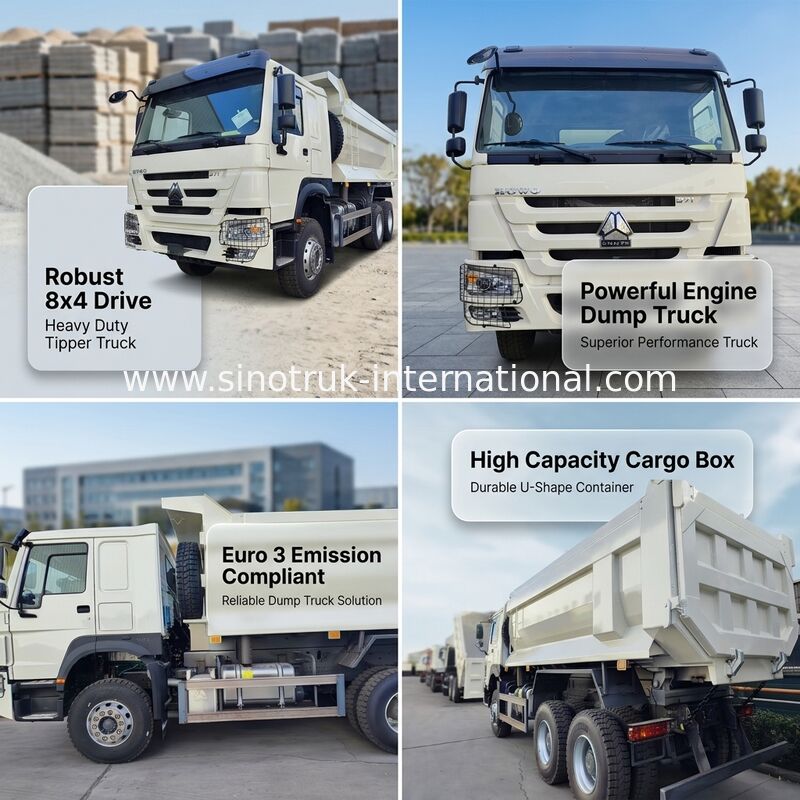 SITRAK 10 Roda Tipper Dump Truck dengan Emisi Euro 3 dan 430 HP Engine