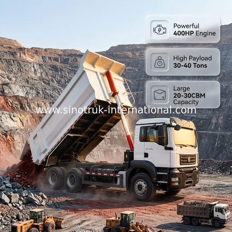 SITRAK 430 Power Heavy-Duty Tipper Dump Truck dengan Kapasitas Muat 30-40T dan Standar Emisi Euro 3
