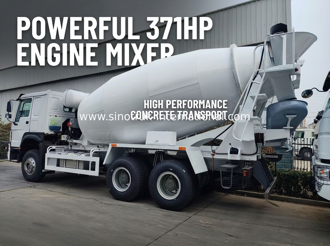 6×4 371HP 12CBM truk pengaduk beton dengan efisiensi tinggi dan kekuatan yang kuat untuk konstruksi tugas berat