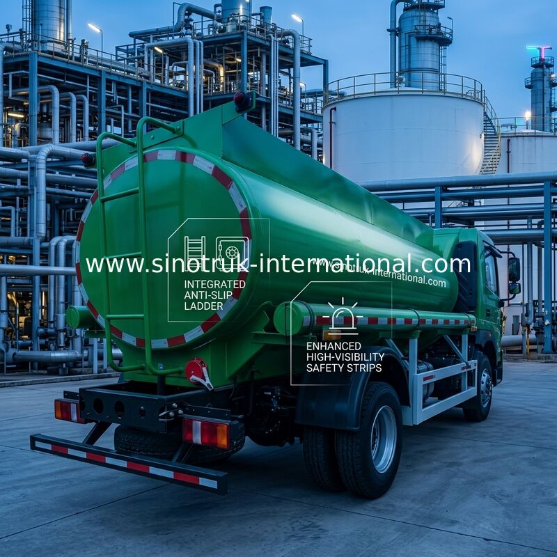 Sinotruk HOWO Truk Tangki Minyak Kapasitas 8 CBM dengan Tipe Penggerak 4x2 dan Standar Emisi Euro III