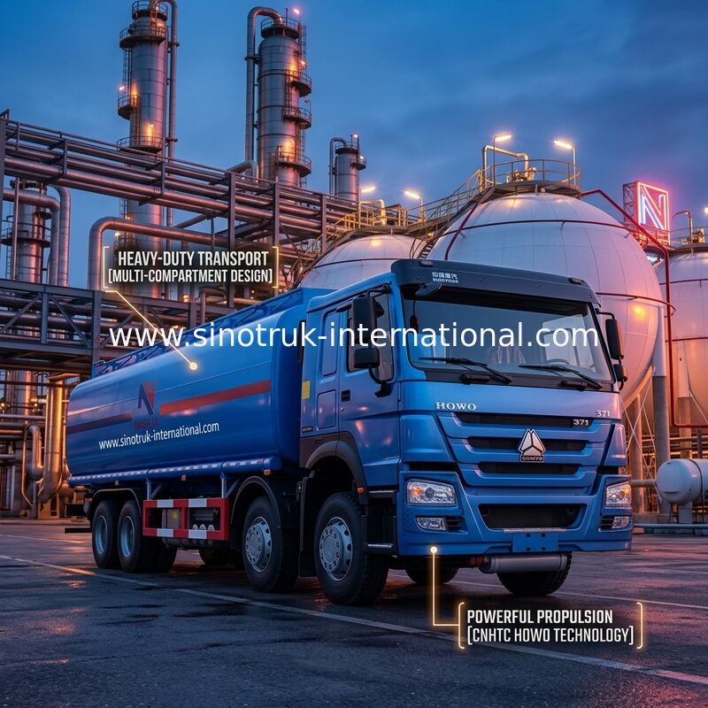 Truk Tangki Minyak Efisiensi Tinggi 8X4 LHD Euro2 371HP