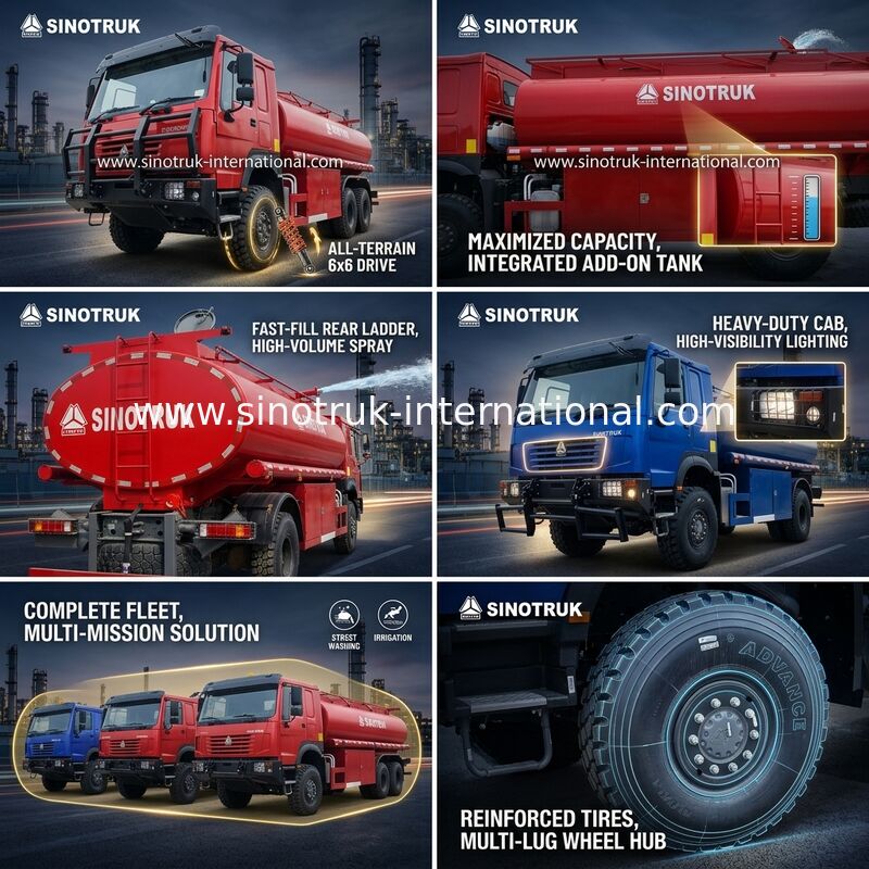 SINOTRUK HOWO Truk Tangki Minyak 290 HP Kapasitas 10 CBM dan Sasis Tugas Berat