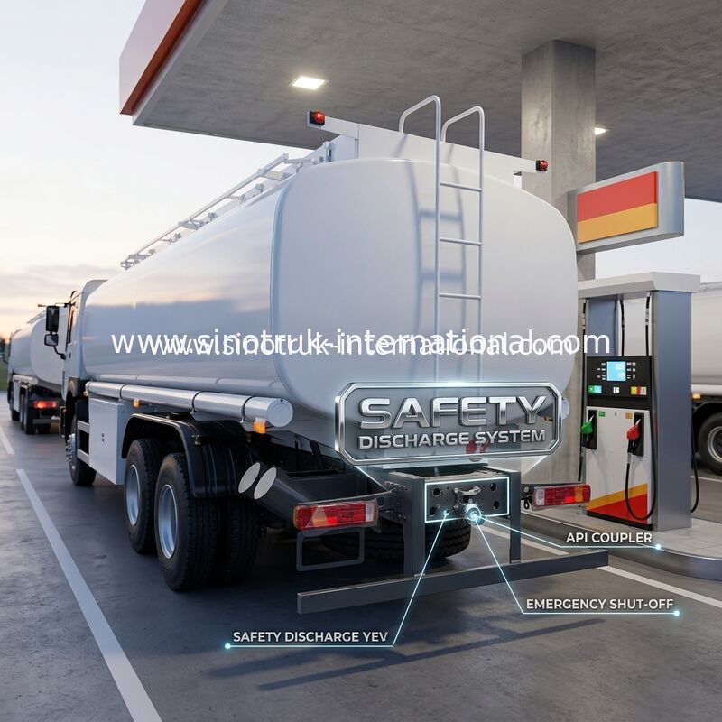 Truk Tangki Minyak Sinotruk Howo 25CBM 10 Roda 400Hp 6 × 4 Beberapa Kompartemen