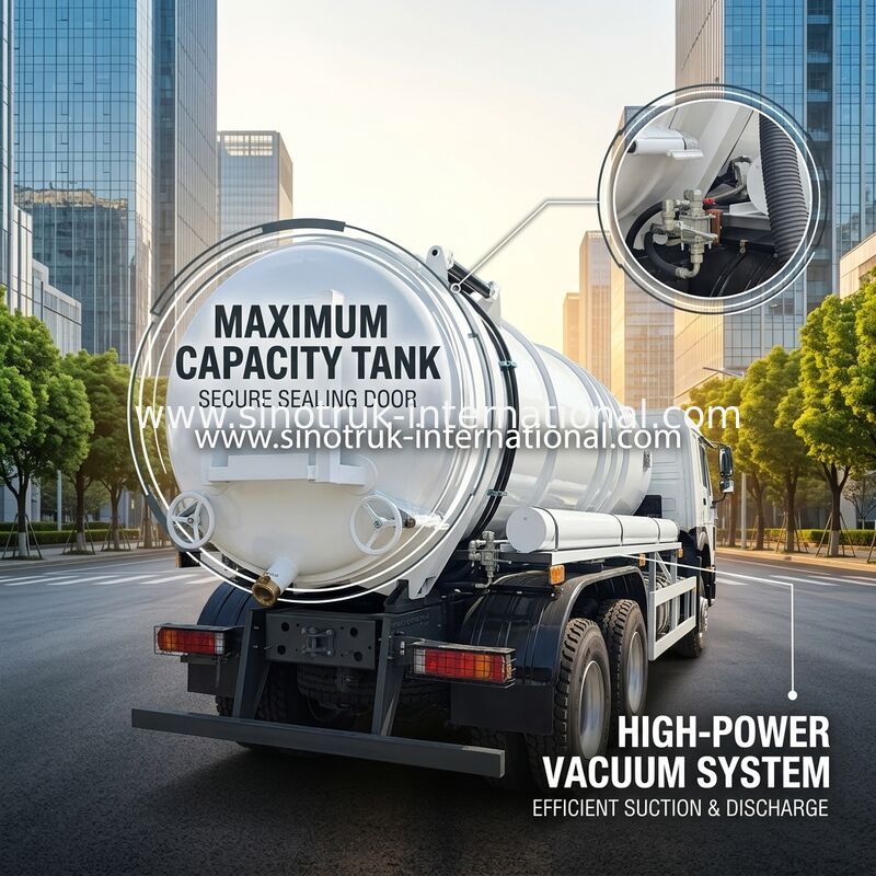HOWO 6*4 16CBM 380HP Truk Pembersih Limbah Performa Daya Tinggi Memenuhi Solusi Pembersihan Multifungsi yang Efisien