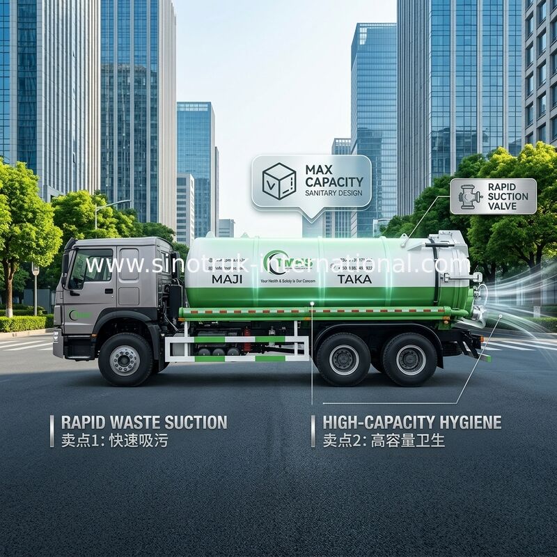Pompa vakum truk sedotan truk pembersih septic tank truk 20CBM LHD 380HP