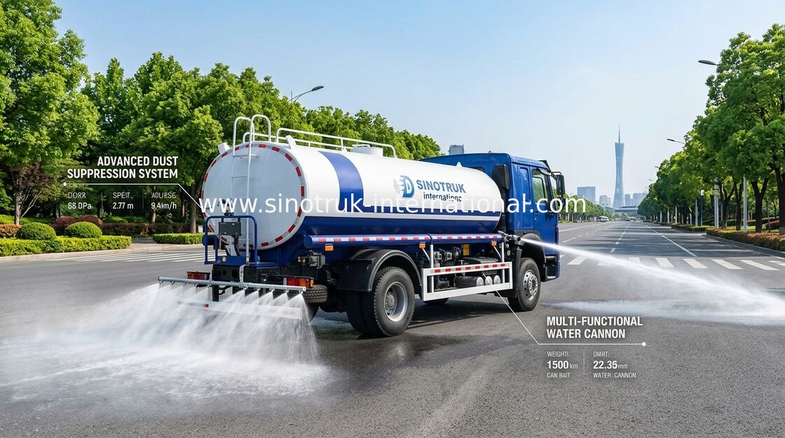SINOTRUK HOWO truk tangki air 4x2 RHD 300HP 10CBM untuk transportasi air yang tahan lama