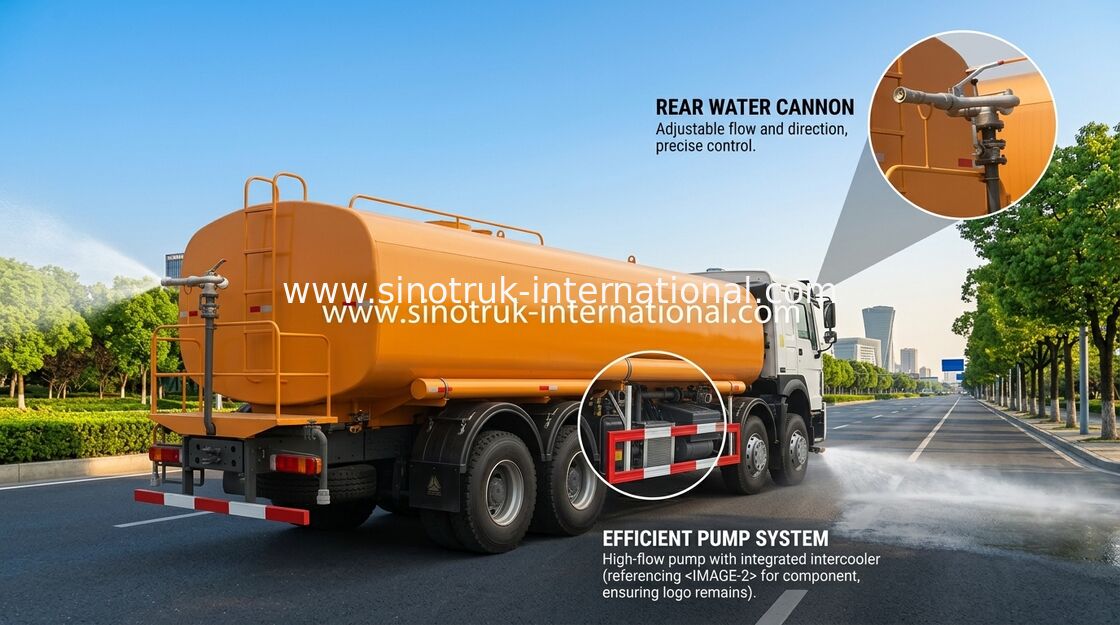 Truk Tangki Air Sprinkler Sinotruk Howo 30CBM 8 X 4 Euro 2