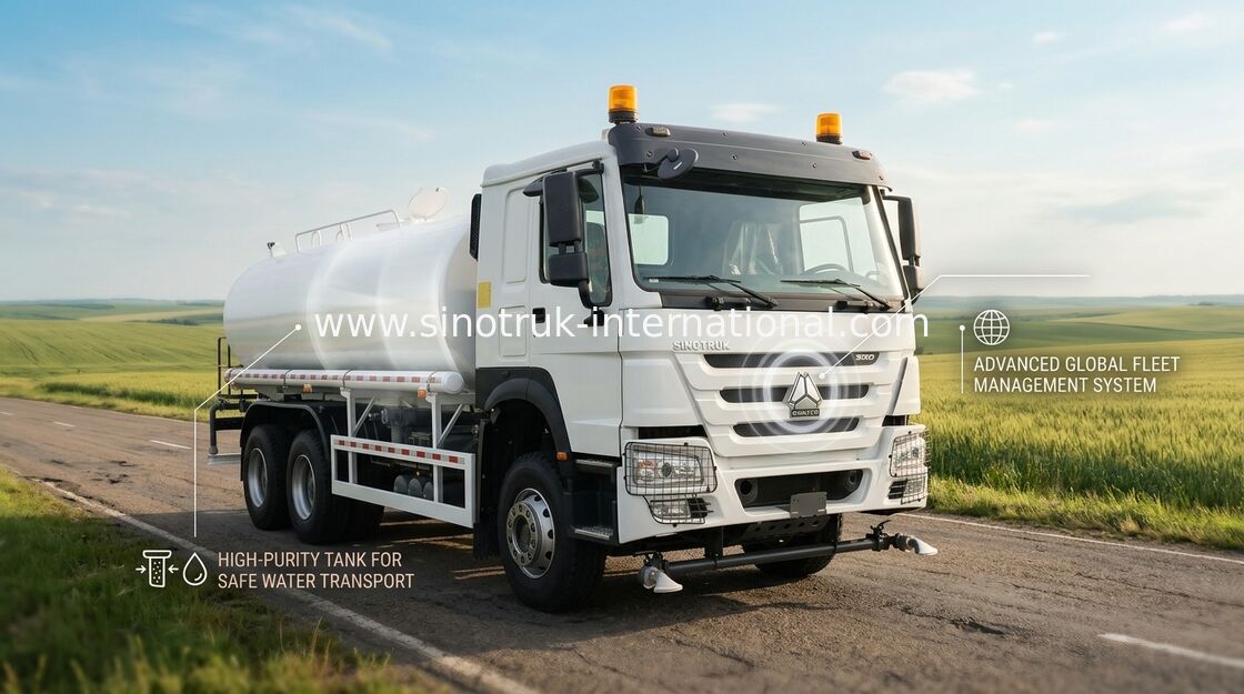Truk Tangki Air dengan Jarak Sumbu Roda 4650 1350mm dengan Performa dan Kapasitas Gandar Depan VGD95