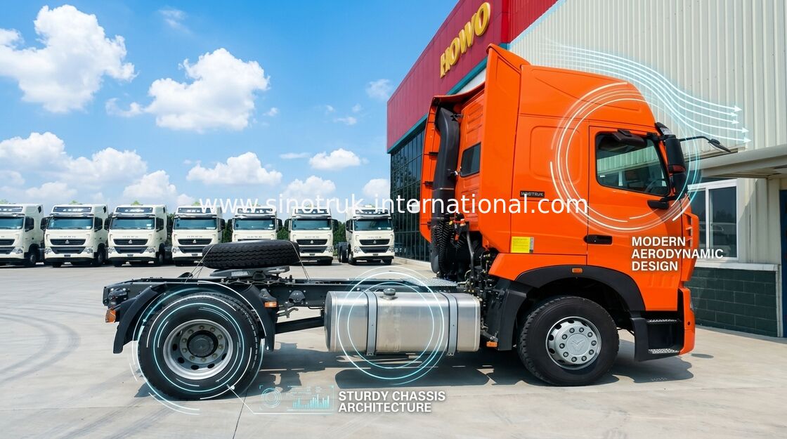 Mesin Kuat Trailer Traktor Internasional Euro 2 Untuk Kapasitas Traksi 30 -40 Ton