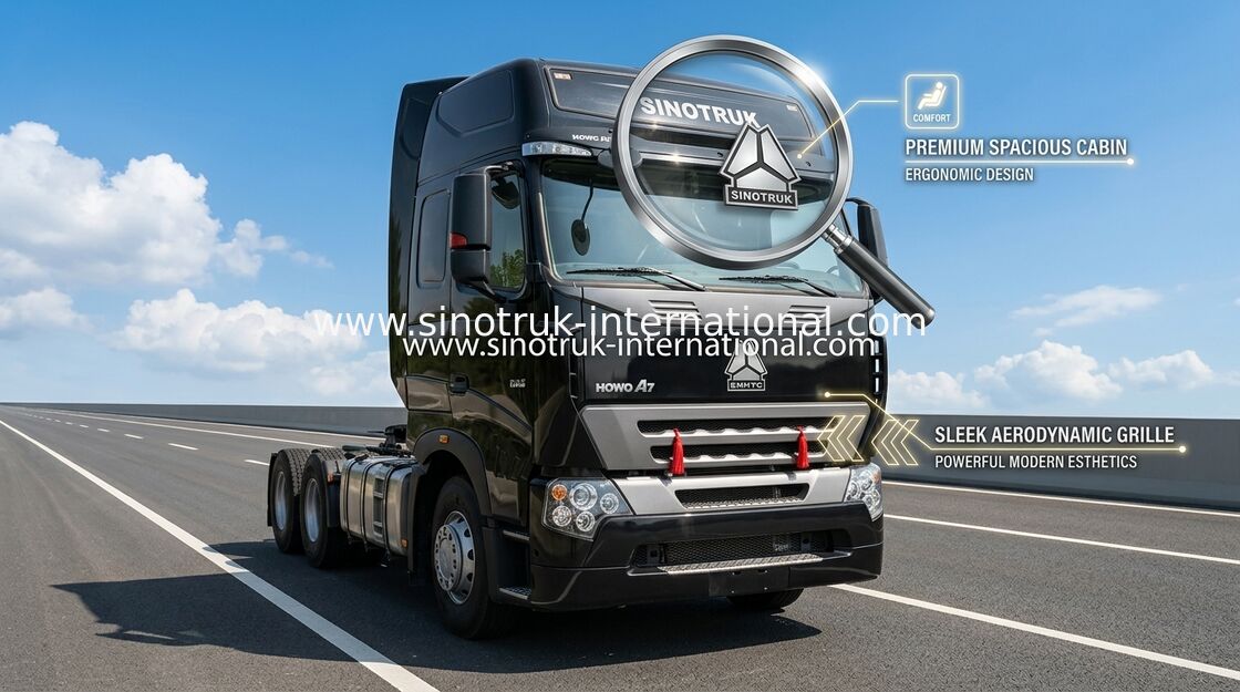 Kinerja Tinggi D12.38 / 380HP HOWO Tipper Tractor Truck Approved ISO