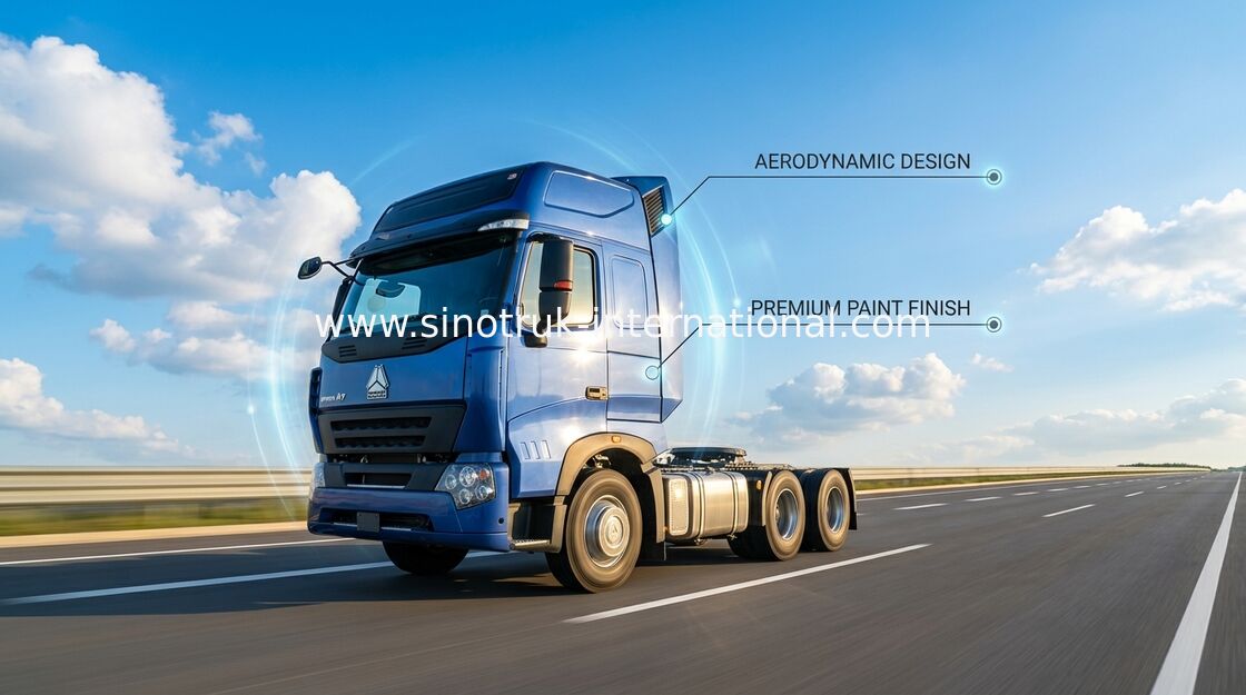 SINOTRUK HOWO Kepala Trailer Traktor Semi Trailer Dengan Air Conditioner 60-70 Ton