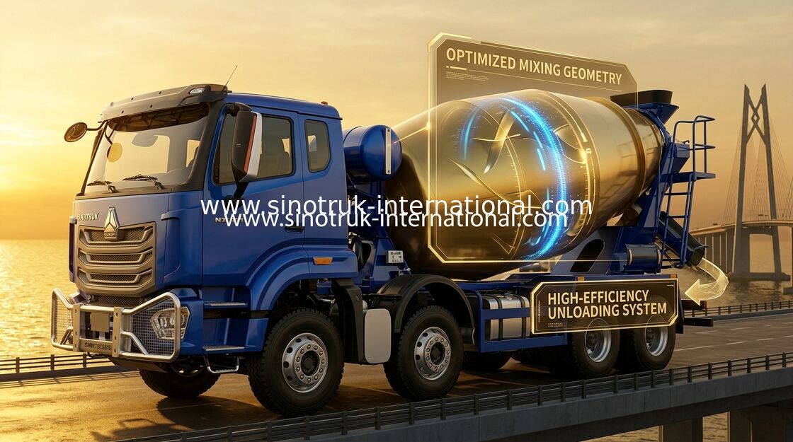 SINOTRUK HOWO NX 371HP 8*4 Truk Mixer Beton 12 Roda, Mixer Beton, Truk Mixer Semen