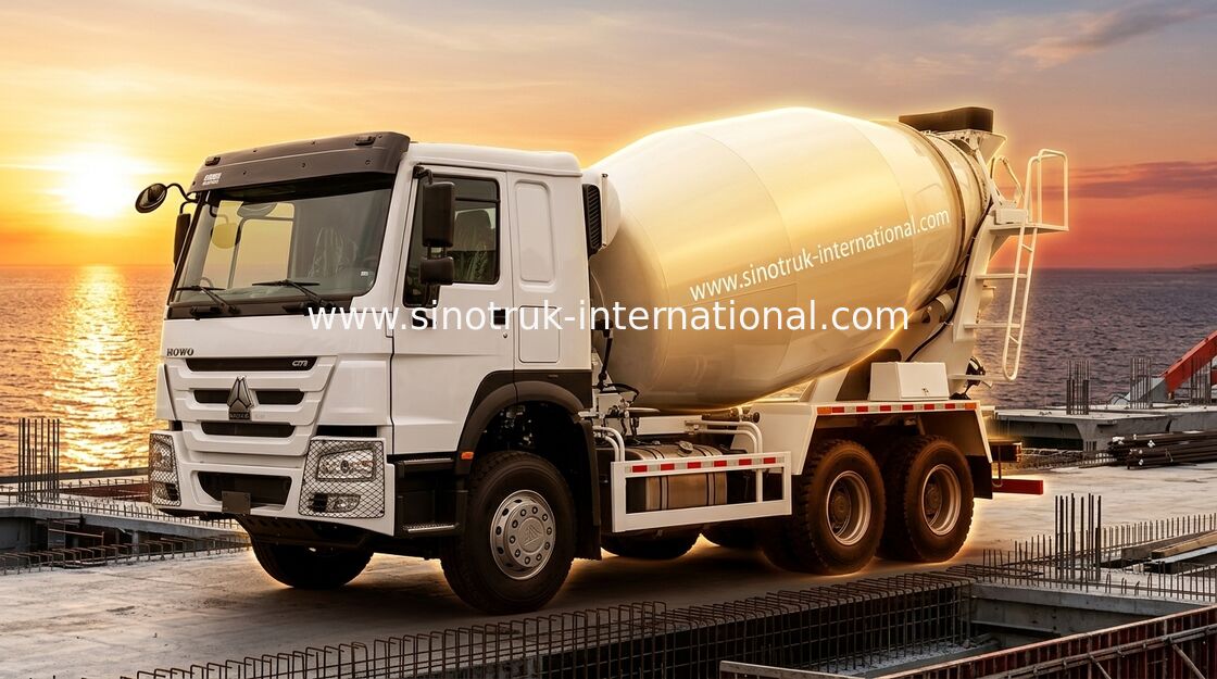 SINOTRUK HOWO LHD 6×4 10 roda truk pengaduk beton tenaga kuda tinggi 400HP