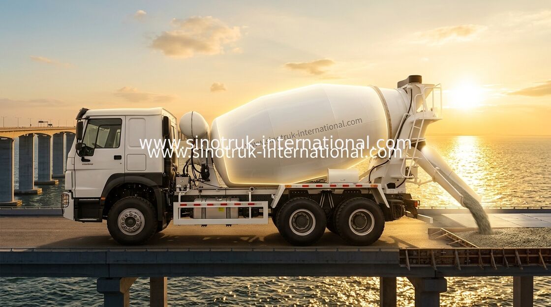 SINOTRUK HOWO 6×4 10 Roda Truk Pengaduk Beton 400 HP Efisiensi Tinggi LHD