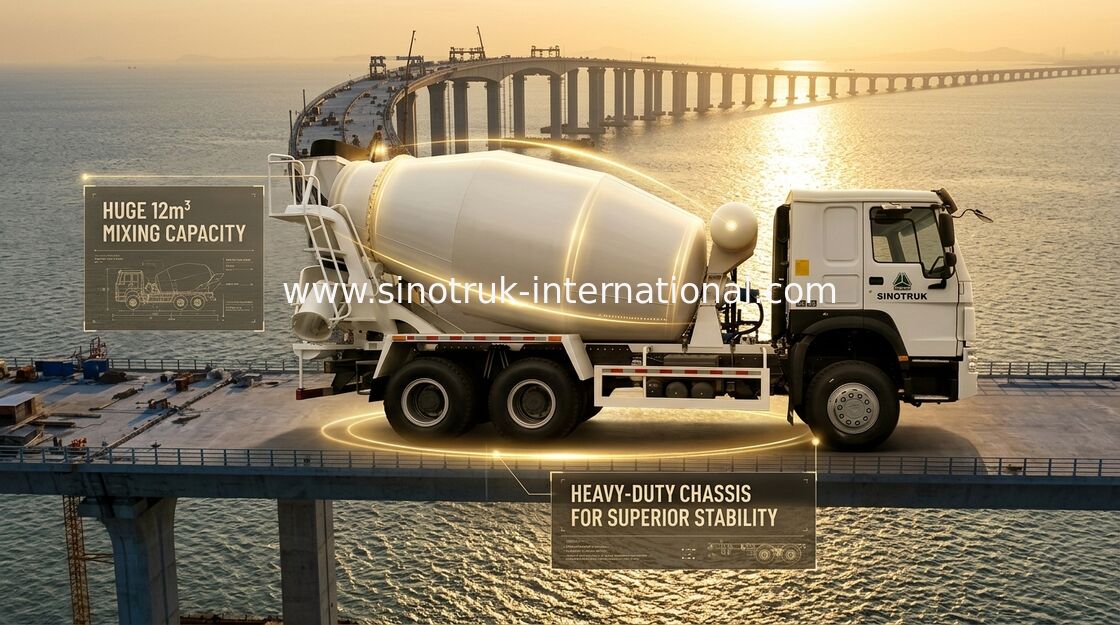 10-20CBM SINOTRUK HOWO Truk Pengaduk Beton 6 X 4 Euro 2 340Hp Konstruksi
