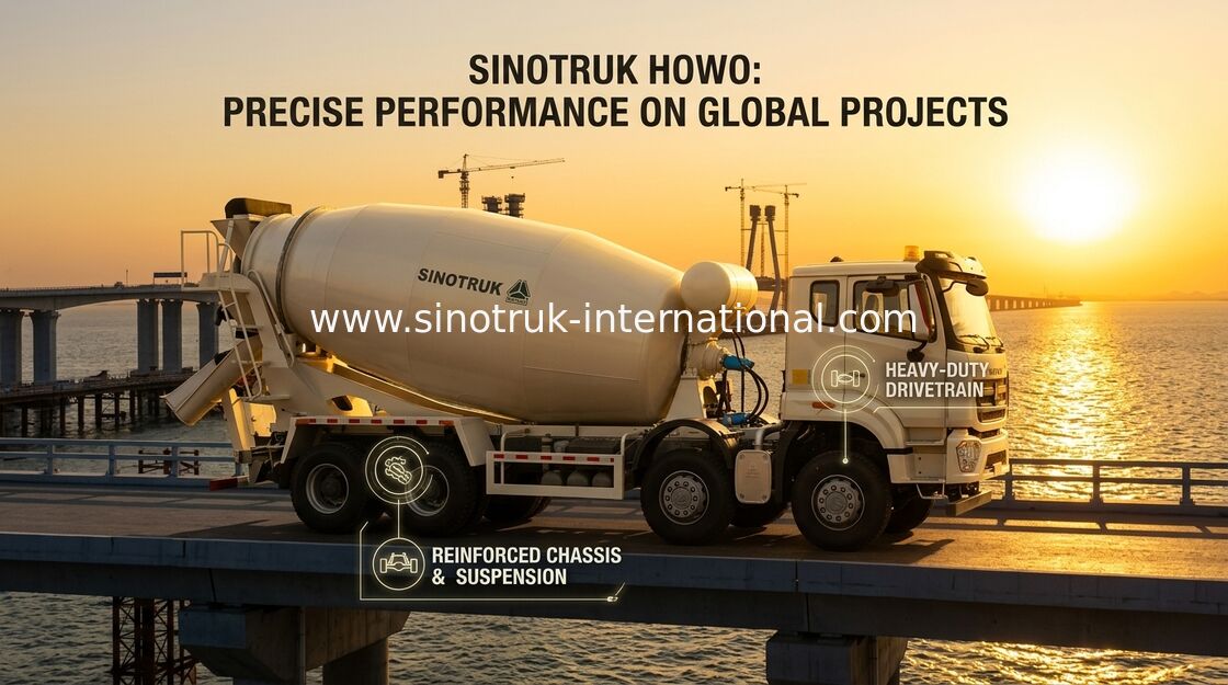 Truk Pengaduk Beton Howo Baru 10-20CBM 8 X 4 Euro 2 380Hp Konstruksi