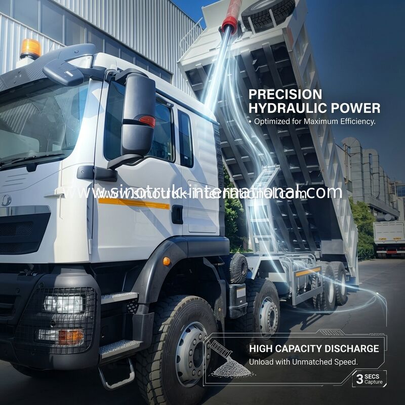 26.91CBM HOWO TX 8x4 Truk Tipper Dump Dengan Roda 12.00R20