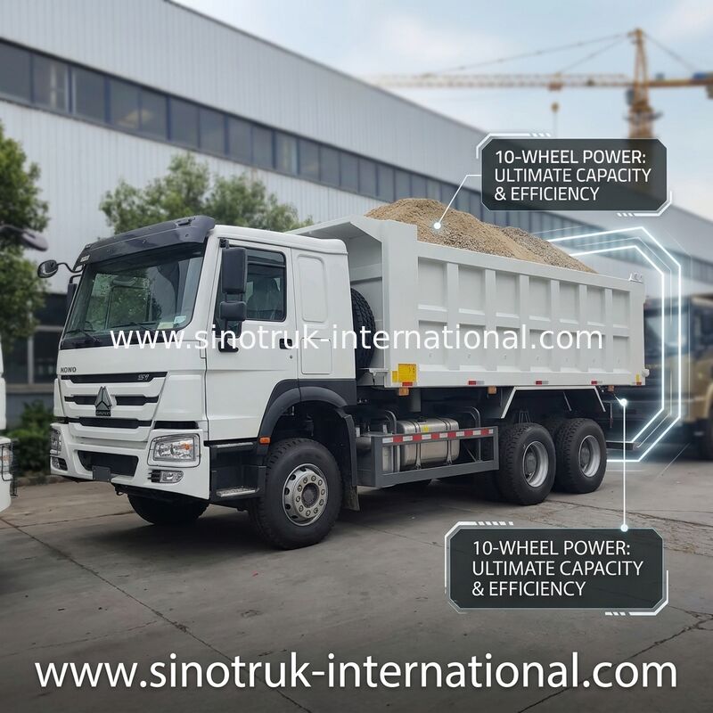 HOWO 371HP 6×4 Pengemudi Kiri Truk Dump Mid-Rise