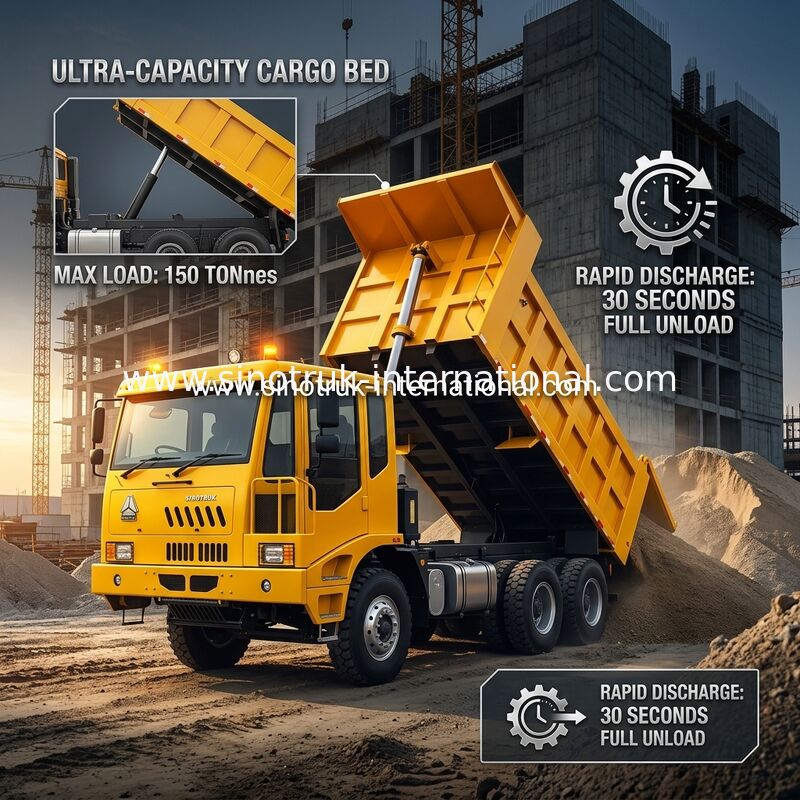 Pengangkut berat serbaguna dengan ukuran kotak kargo 5800*3200*1800mm dan kabin truk HW7D
