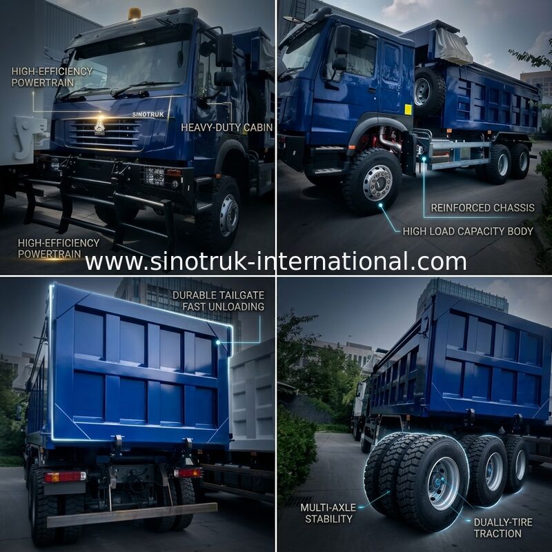 Sinotruk Howo Ghost Face Tipper Dump Truck LHD 6 × 4 371hp 20cbm