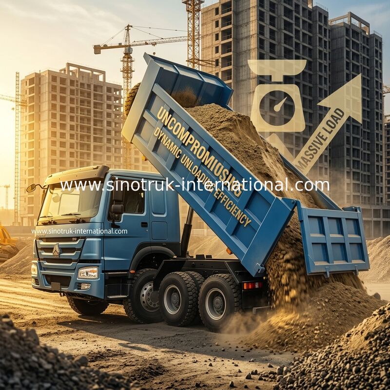 Menyeramkan biru HOWO 8 × 4 380HP 26.91CBM Dump Truck Di mana kekuatan bertemu presisi di setiap beban!