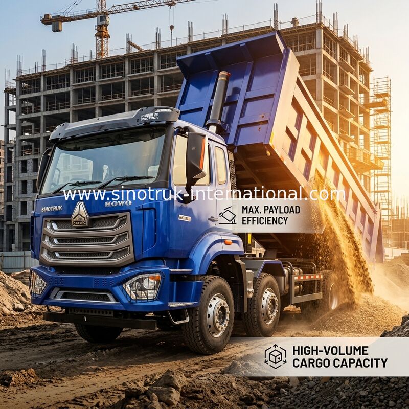 HW19710 Transmisi HOWO NX Dump Truck Untuk Pekerjaan Pertambangan Dan Konstruksi