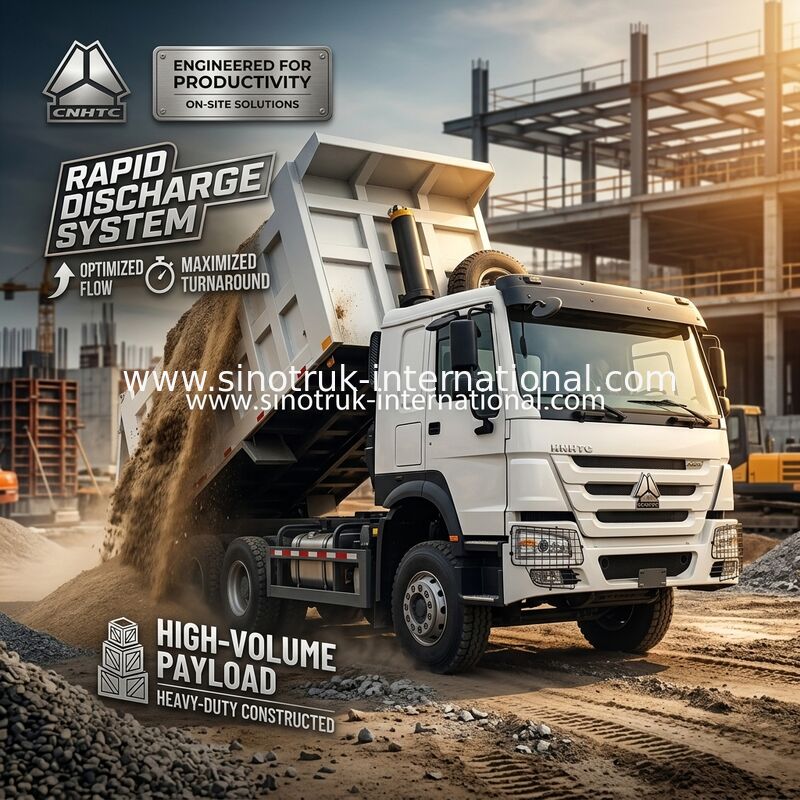 Kapasitas besar 27 Meter Kubik 4 Axle Dump Truck 400 Kekuatan Kuda Untuk Operasi Efisien