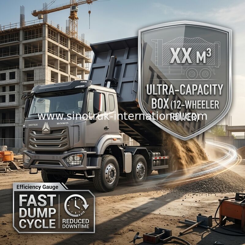 5300*2300*1500mm Kargo Box Heavy Duty Dump Truck Untuk Pengangkutan Kargo Ringan RHD / LHD Jenis Mengemudi