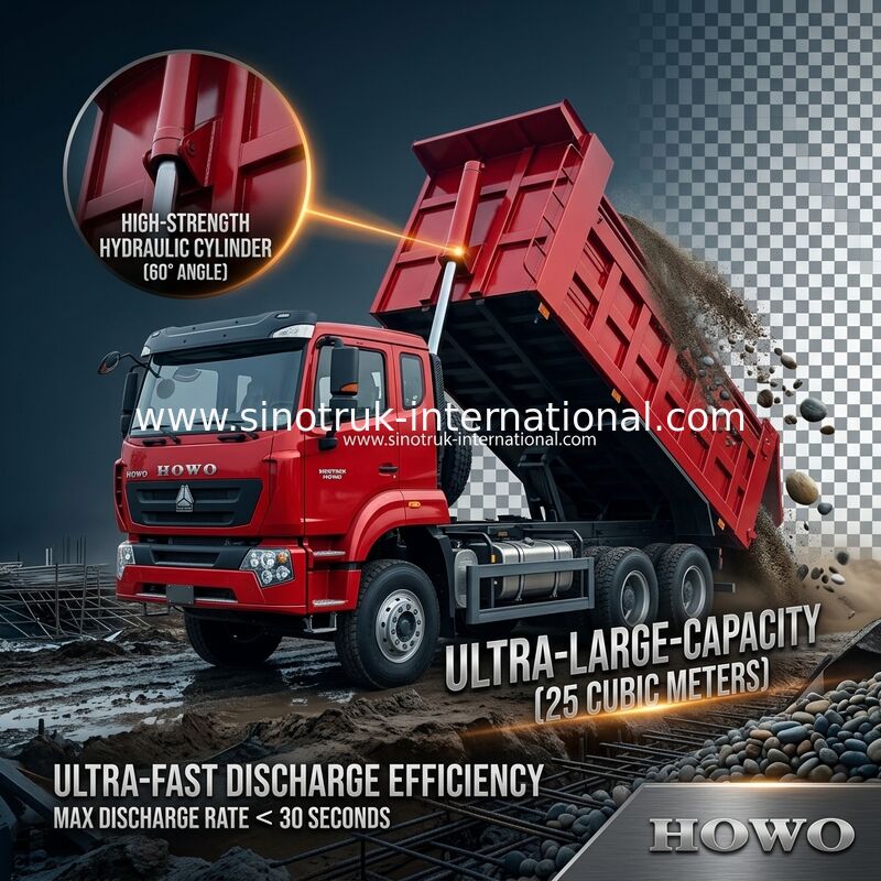 SINOTRUK HOHAN Howo Baru 6X4 RHD 10 Roda Dengan Lapisan Dibekali Pintu Belakang Kekerasan Transportasi yang efisien